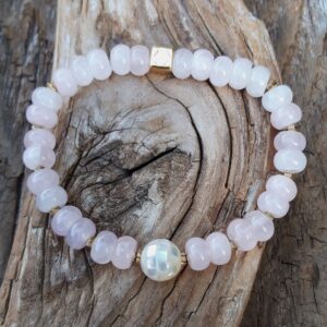 Bracelet Quartz rose, Perle en Nacre blanche – Image 6