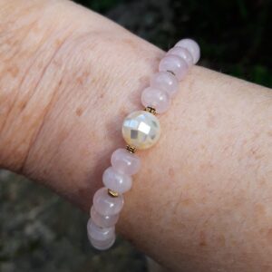 Bracelet Quartz rose, Perle en Nacre blanche – Image 5