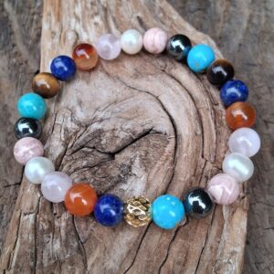 Bracelet chemin de vie Flora 6mm dorée