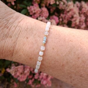 Bracelet en Pierre de lune, Larimar et Vermeil – Image 5