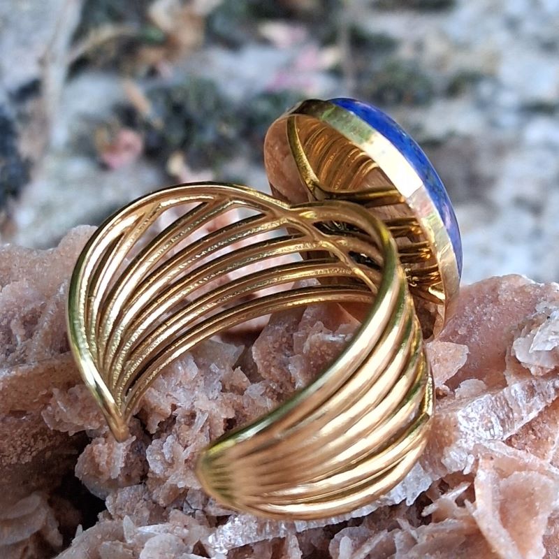 Bague Lapis-Lazuli réglable – Image 3