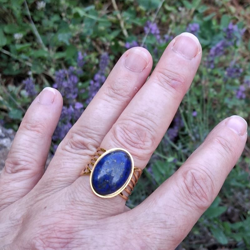 Bague Lapis-Lazuli réglable – Image 6