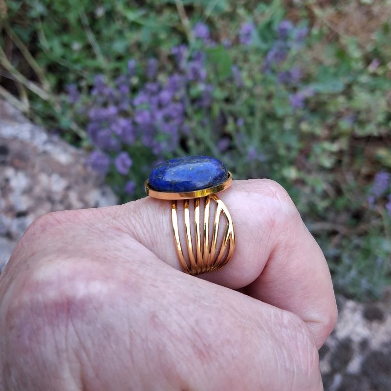 Bague Lapis-Lazuli réglable – Image 5
