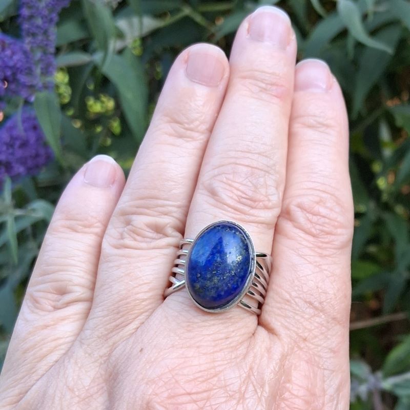 Bague Lapis-Lazuli réglable – Image 4