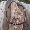 Collier Améthyste, quartz rose, Cristal de roche en argent 925 avec un pendentif pétales en Cristal