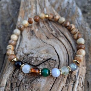 bracelet 7 chakras, perles de 6 mm