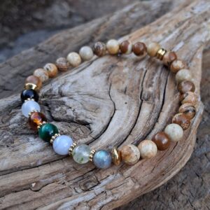 Alternative view of Bracelet 7 chakras et Jaspe paysage - 6 mm