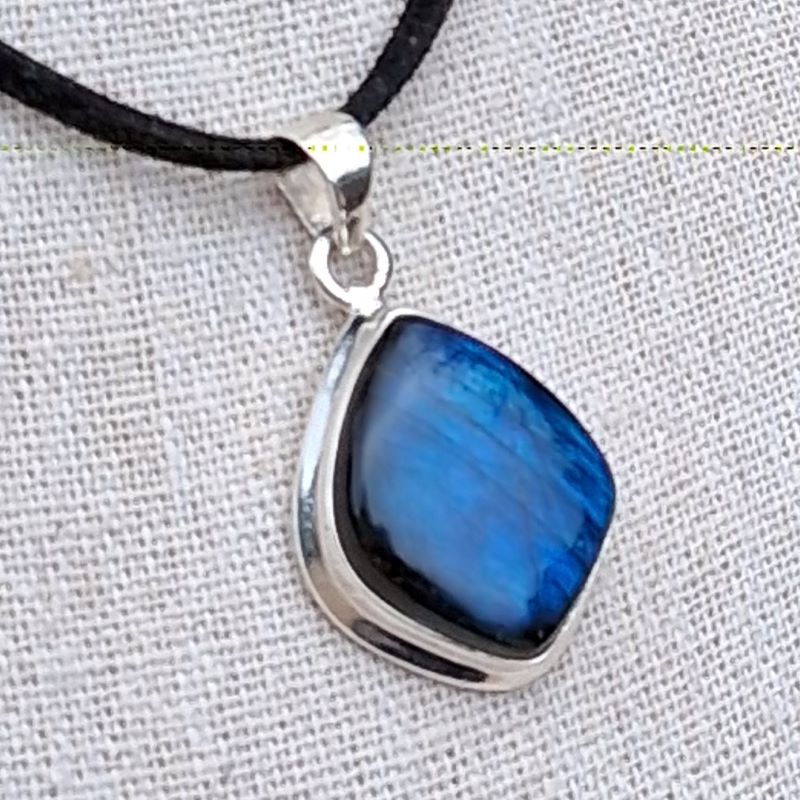 Pendentifs en Labradorite bleue de Grade AAA et Argent 925 – Image 5