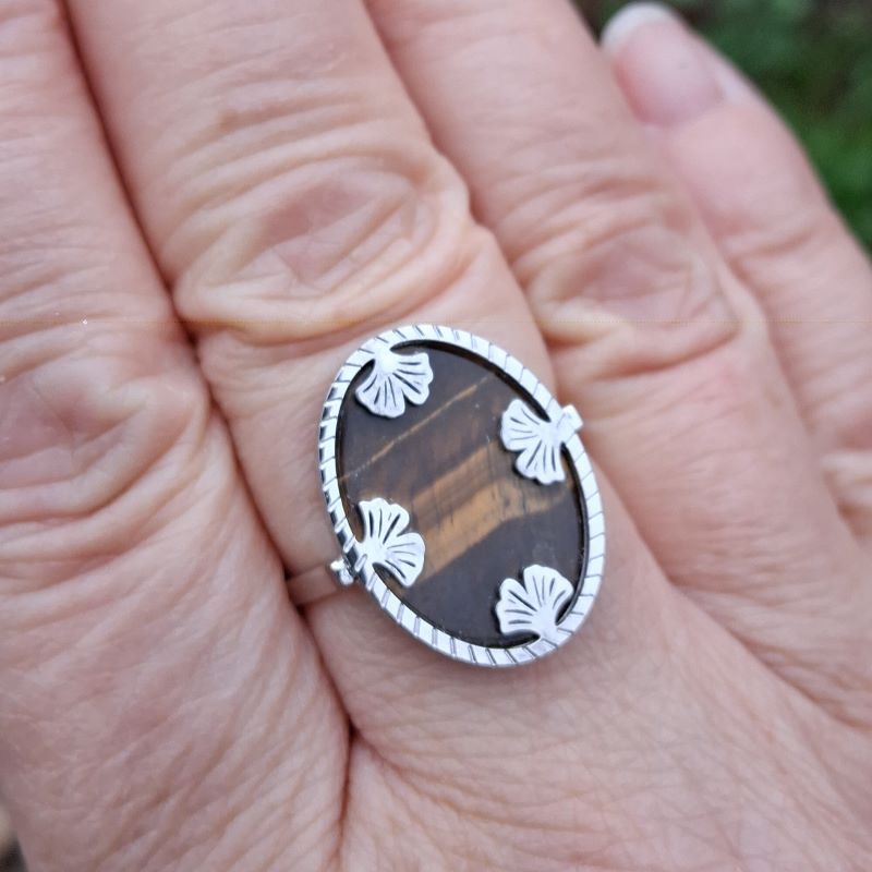 Bague Oeil de tigre réglable – Image 2