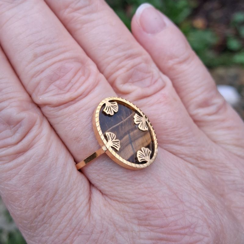 Bague Oeil de tigre réglable – Image 4