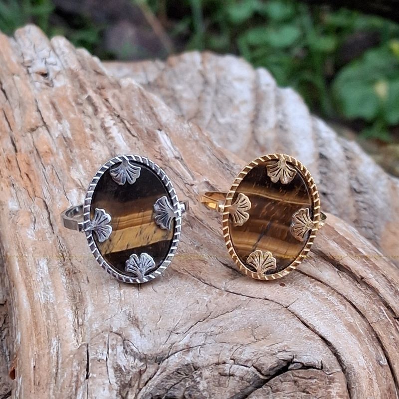 Bague Oeil de tigre réglable – Image 3
