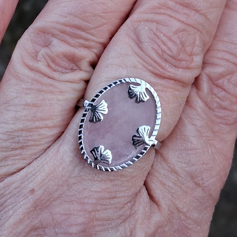 Bague Quartz rose réglable – Image 5