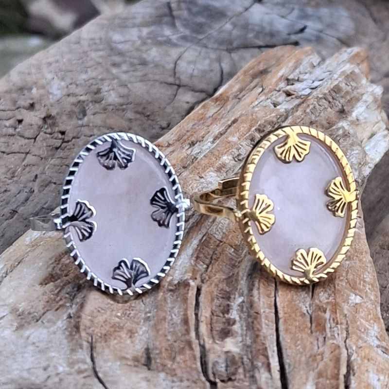 Bague Quartz rose réglable – Image 4