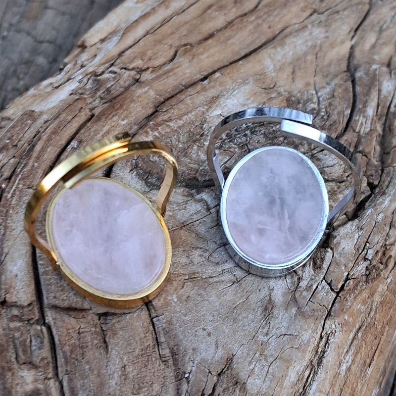 Bague Quartz rose réglable – Image 3