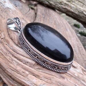 pendentif obsidienne oeil céleste en Argent 925