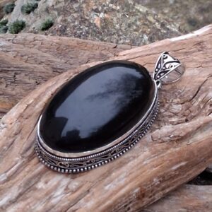 pendentif obsidienne oeil céleste en Argent 925