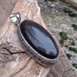 pendentif obsidienne oeil céleste en Argent 925