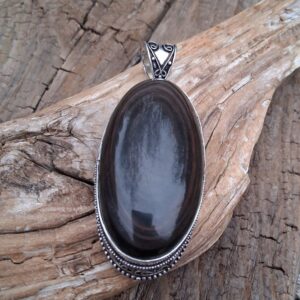 pendentif obsidienne oeil céleste en Argent 925