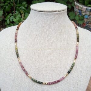 collier tourmaline melon d'eau