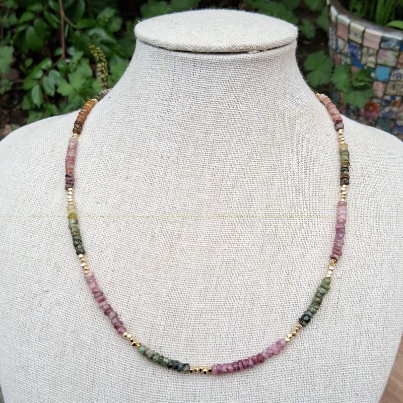 collier tourmaline melon d'eau