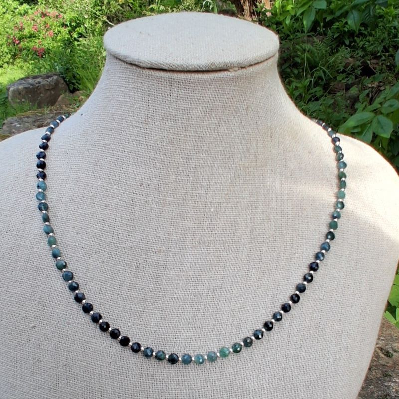 collier tourmaline bleue et Argent 925