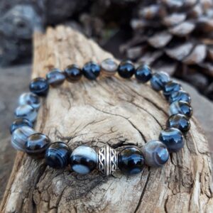 bracelet agate zonée noire