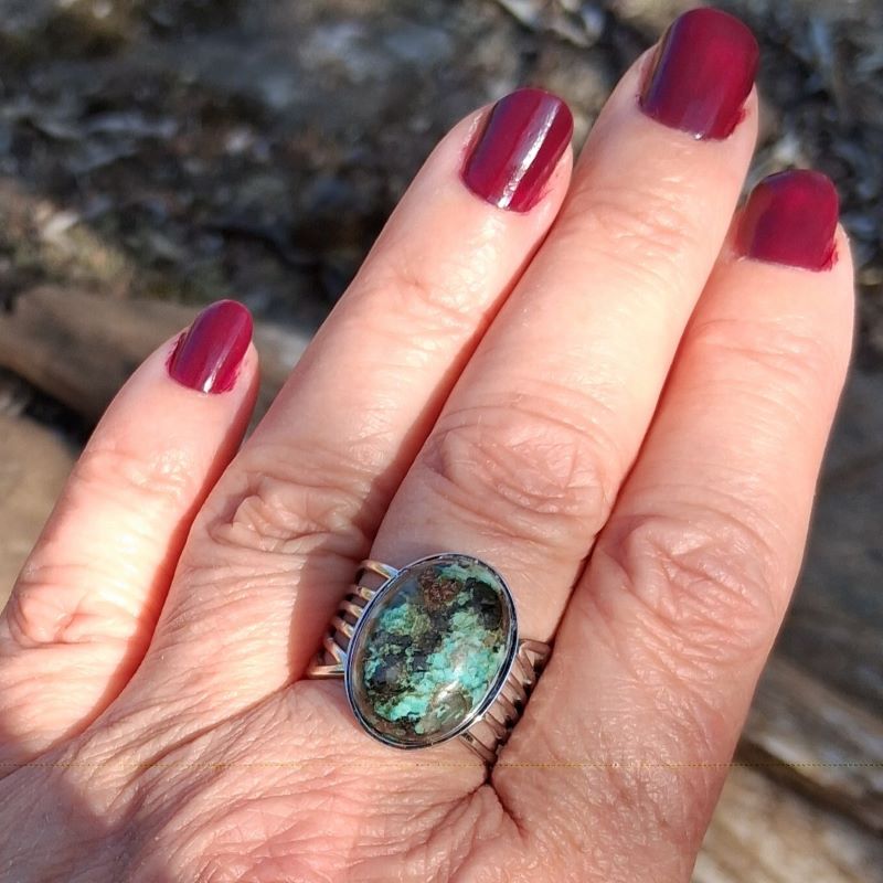 Bague Turquoise africaine réglable – Image 2