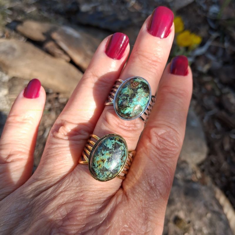 Bague Turquoise africaine réglable – Image 6