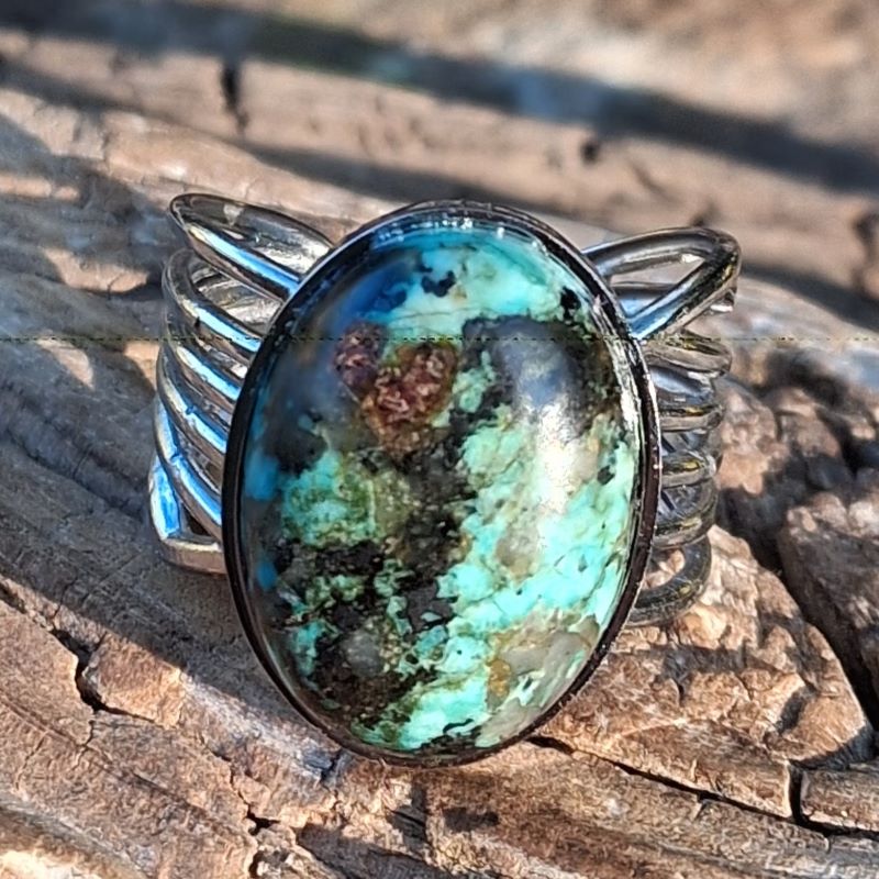 Bague Turquoise africaine réglable – Image 7