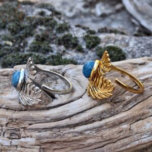 Alternative view of Bague Apatite bleue réglable