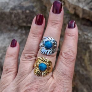 Bague Apatite bleue réglable – Image 5