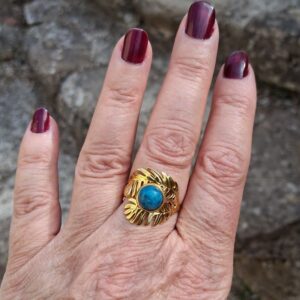 Bague Apatite bleue réglable – Image 4