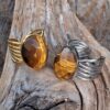 Bague Oeil de tigre facetté réglable