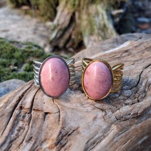 Bague rhodonite naturelle réglable